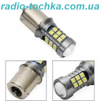 Автолампа GS 12V-24V 1156 2835 27SMD Сanbus Одноконтактна (аналог лампи R5W/R10W/P21W) Білий