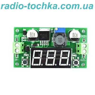 DC/DC понижуючий імпульсний in 4.2-40V out 1.5-37V 3A 65kHz (на LM2596) КПД 92% з вольтметром