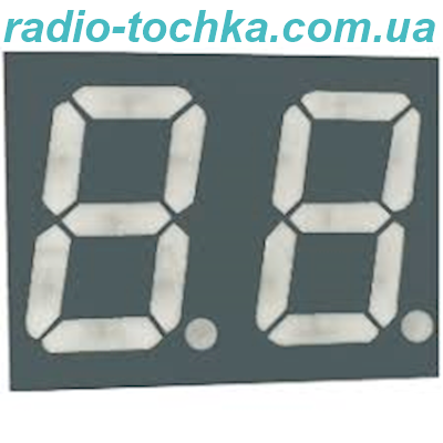 Індикатор 2 розряди 0.36" зелений катод KL-3621g-ASG сірий фон