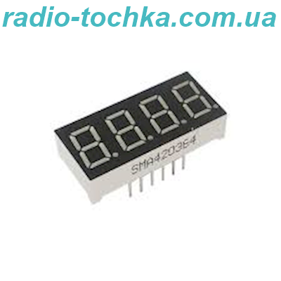 Індикатор 4 розряди 0.36"Червоний, катод, чорний фон KL-3641-ASR