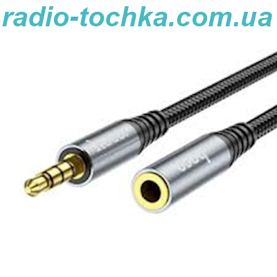 Кабель Аудіо 1м 3.5/3.5mm джек подовжувач штекер-гніздо