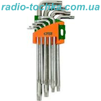 Ключи torx 9шт. T10-T50мм CrV средние с отверстием
