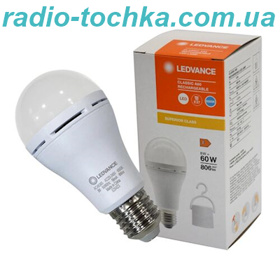 Лампа акумуляторна LEDVANCE CL A60 RECHARGEABLE 8W/865 806lm 230V E27