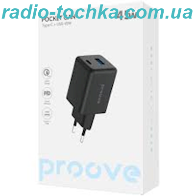 МЗП Proove Pocket GaN 45W (Type-C + USB)(black)
