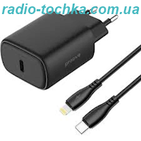 МЗП Proove Silicone Power 2 20W (Type-C) + Cable Type-C to Lightning (1m)(black)
