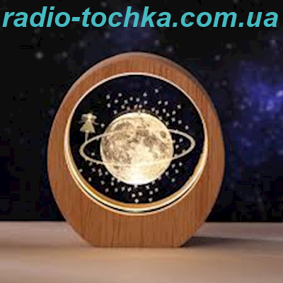 Нічник кристалічний  у деревяній основі — з LED-підсвіткою 7 см x 3 см. AT-D7