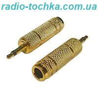 Перехідник шт.3.5 моно х гн.6.3 моно метал GOLD