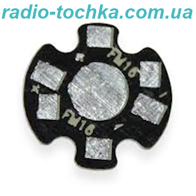 Пiдкладка для світлодіода чорна алюм. зірка 16x1.4мм 1W