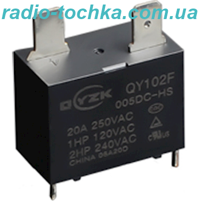 QY102F-024dc-HS 20A 1A coil 24VDC реле