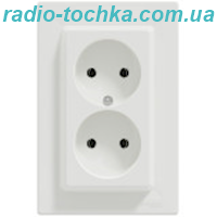 Розетка без заземления, подвійна Біла, Asfora EPH9700121