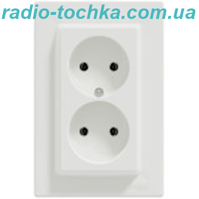 Розетка без заземления, подвійна Біла, Asfora EPH9700121