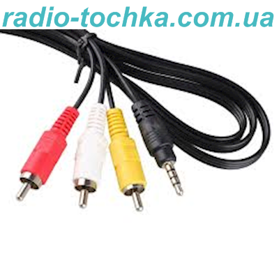Шнур (кабель) штекер "папа"3 RCA x штекер "папа" аудио "JAC" 3.5 (4pin) 0.5м