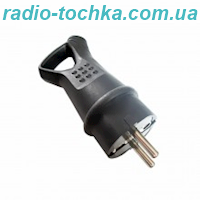 Вилка RIGHT HAUSEN Waterproof пряма з/з з кільцем чорна IP44