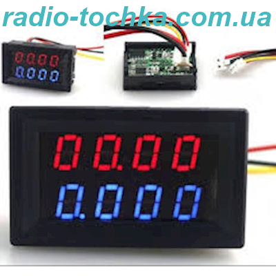 Вольтметр DC0-200V червоний + амперметр DC0-10A синiй 4 символи