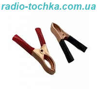 Затискач типу "крокодил" акумуляторний з покриттям 30А