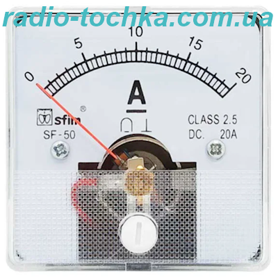 Амперметр SF50 шкала 0-20А с шунтом