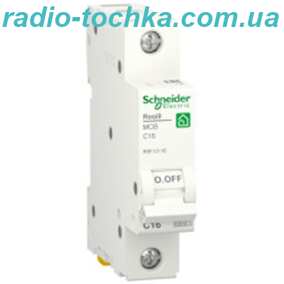 Автоматичний вимикач 6kA 1P 16A C, Resi9 Schneider Electric R9F12116