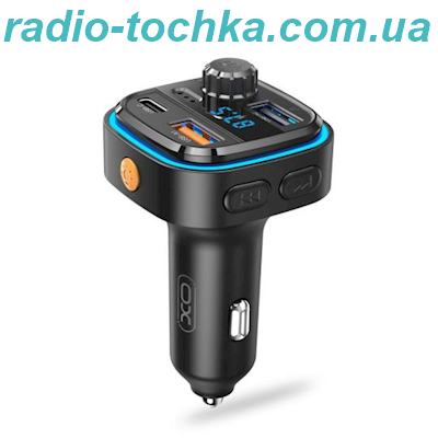 АЗП XO BCC08 FM-модулятор 3,1A/PD/2USB/LC/Bluentooth/TF card biack