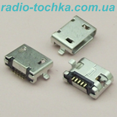 Гнездо micro USB 5pin монтажное угловое НG на плату 2pin type 6 HQ