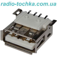 Гнездо USB-A SMD на плату угловое