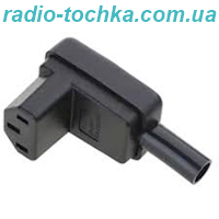 Гніздо мережеве C13 AC-006 кутове верт. 90° для кабелю (мідь)