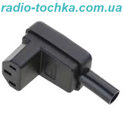Гніздо мережеве C13 AC-006 кутове верт. 90° для кабелю (мідь)