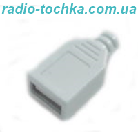 Гніздо USB-A на кабель+ корпус біле