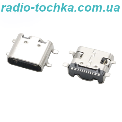 Гніздо USB Type-C 16pin угловое C-06