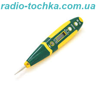 Індикатор-викрутка AX-777 для тестування напруги 12-250V, зелено-жовта ручка, ліхтарик