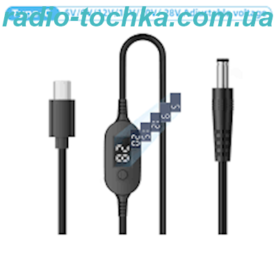 Кабель живлення Type C to DC 140W, з з регулюванням напруги 5-9-12-15-20-28V-5А, 1 метр