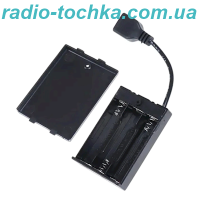 Касетниця під батарейку 3хAA з вимикачем закрита, з гніздом USB