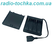 Касетниця під батарейку 4хAA з вимикачем закрита, з гніздом USB