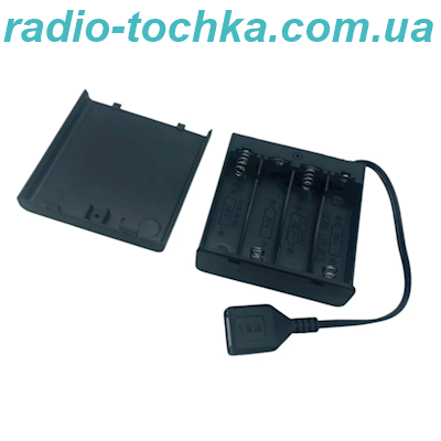 Касетниця під батарейку 4хAA з вимикачем закрита, з гніздом USB