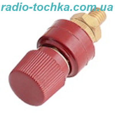 Клема приладова JS555A M8 Латунна Червона