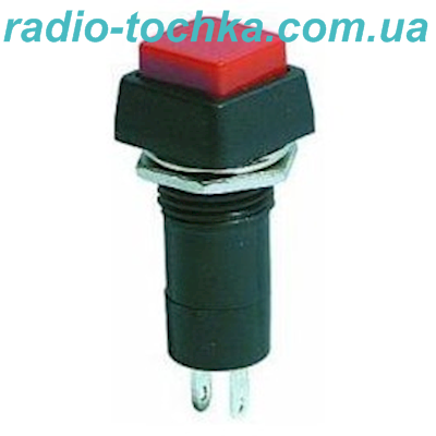 Кнопка квадратная без фиксации OFF-(ON) 2pin 1A 250V (ф12 15x15 h33)