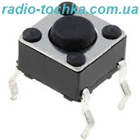 Кнопка тактова 6x6 h4.3 4pin шток=0.8мм