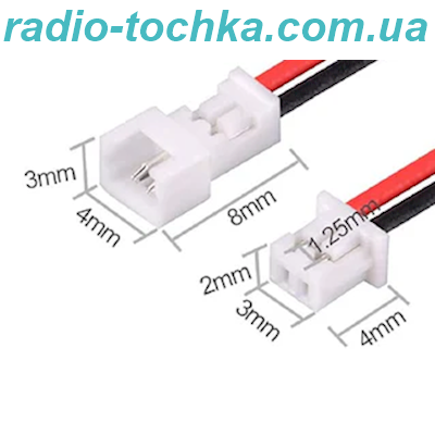 MX1.25-4pin вилка + MX1.25-4pin гніздо з контактами