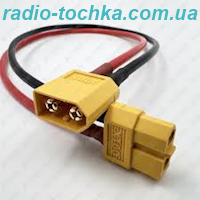 Перехідник XT60 Female на Male для акумуляторів 12AWG 10 см тато-мама