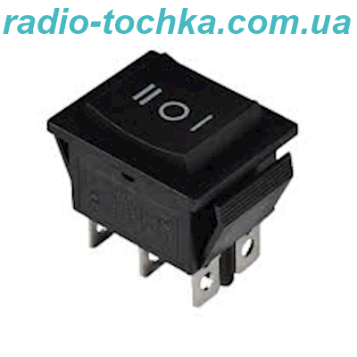 Перемикач клавішний KCD2-213-3 (ON) -OFF-ON 6pin чорний