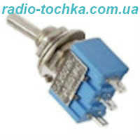 Перемикач, тумблер 1x3 (3pin) 3A 250VAC MTS-103 синій
