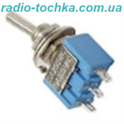 Перемикач, тумблер 1x3 (3pin) 3A 250VAC MTS-103 синій