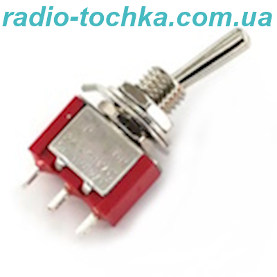 Перемикач, тумблер 2 положення 3pin MTS-102 3A 250V червоний