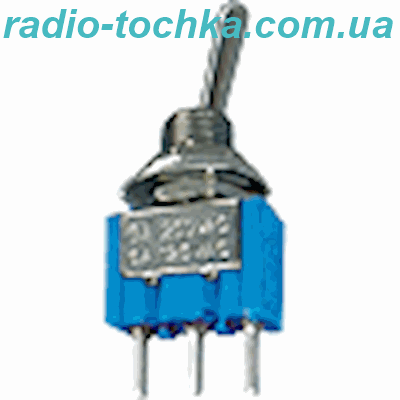 Перемикач, тумблер 2 положення 3pin MTS-102-A2 3A 250V синій