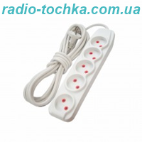 Подовжувач RIGHT HAUSEN 5 розєми/5 м білий