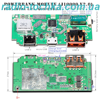 Power bank плата 1хUSB 1хType-C 1х microUSB швидка зарядка 18W