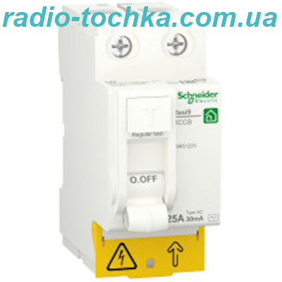 Пристрій захисного відключення 2P 25A 30mA АС, Resi9 Schneider Electric R9R51225