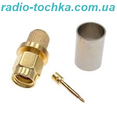 Розєм SMA-J5 Male (штекер) на кабель обтискний під RG6, GOLD