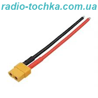 Розєм XT60  (Female, мама) з силіконовим проводом 14AWG (10см)