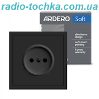 Розетка Ardero ER111-B Soft 16А без заземлення чорна
