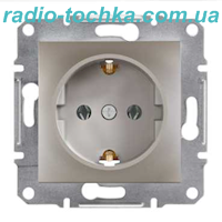 Розетка Asfora 1-а з контактом  з зазем. бронза